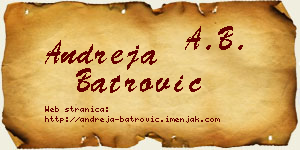 Andreja Batrović vizit kartica
